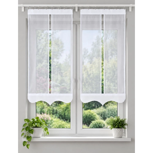 Firany panelowe LUNA – komplet 2 prostych paneli okiennych FL817